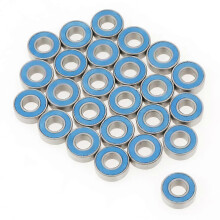 Set van 25 stuks MR115-2RS blauwe metalen kogellagers met rubberen afdichting 5*11*4mm