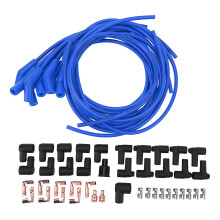 45¡ã 135¡ã Sparking Plug Ignition Wire Set with Dustproof Cover High Performance 8.5mm Diameter Replacement for Chevy Blue