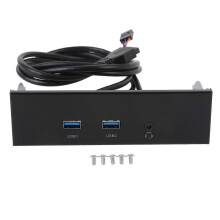 USB 3.2 Gen1 frontpaneeladapter met 3 poorten (19 pinnen) voor optische drives, geschikt voor Windows 7, 8, 10, 11, 2003 en Linux.