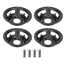 4 stuks luidsprekerbehuizingen, 6,5 inch subwooferbehuizing met voetjes en soldeerlipjes voor doe-het-zelf luidsprekerreparaties