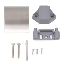Cabinet Door Lock Buckle Metal Nylon Drawer Lock Handle Mounting Set for RV Yacht 7mm Opening P07 SN (Brushed Nickel)