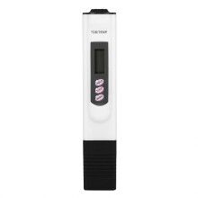 Digitaler LCD-Wasserqualitätsprüfstift mit Reinheitsfilter und TDS-Messgerät (0–9999 ppm, Temperaturanzeige, weiß)