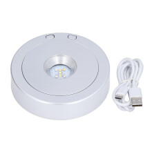 LED-Display-Sockel mit USB-Anschluss, RGB-Farblicht, drehbarer Kristall-Display-Sockel, Ständer für Flaschen, Schmuck und Kunsthandwerk