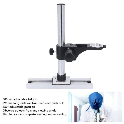 Microscope Slide Rail Track Stand 300mm Long Column Universal Adjustable Microscope Stand for Camera 2