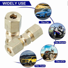 5PCS 3/16IN Brass Compressions Fittings Connector Corrosion Resistant Durable Brake Pipe Connector