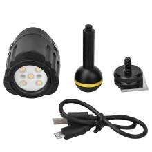 SL-18 40m/130ft LED-duiklamp met batterij, 7500K, 1000lm, IPX8 waterdicht.