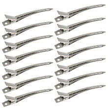 12er-Pack Haarstyling-Clips mit Entenschnabelform – Rostfreie Metall-Lockenclips für coloriertes Haar – Silber