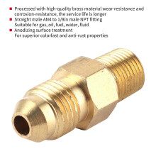 Messing buisverloopstuk adapter NPT busfitting 3/8 inch mannelijk naar 1/8 inch vrouwelijk voor water, brandstof, gas en olie