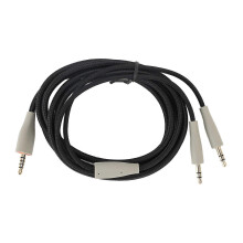 Headsetkabel voor MMX100, 2 meter lang, 3,5 mm naar dubbele 3,5 mm stekker, vervangende kabel voor pc-headset, grijs.