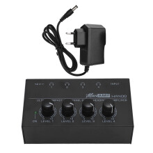 Professioneller, rauscharmer Mini-Stereo-Kopfhörerverstärker mit hoher Leistung, 4 Kanäle, für Studio und Bühne, 100–240 V, EU-Stecker