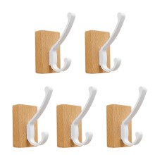 Natural Walnuts Door Hook Strong Adhesive Mount-White 5