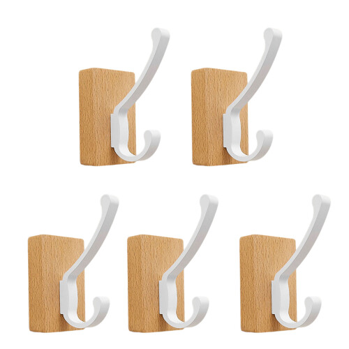 Natural Walnuts Door Hook Strong Adhesive Mount-White 5
