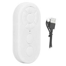 Fernbedienung mit Selfie-Taste (Typ C, wiederaufladbar, Bluetooth, 10 m Reichweite) – ideal für E-Books und Videoaufnahmen (Weiß)