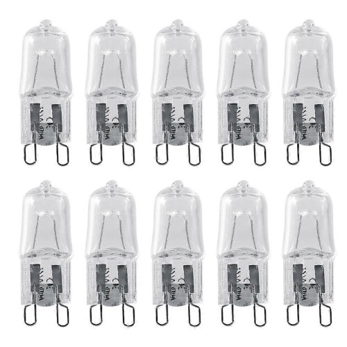 10Pcs G9 Base Halogen Light Bulb 120V 40W Lighting Replacement Home Warm White Bright 1