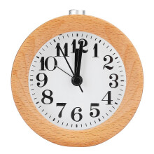 Stille wekker van beukenhout (geen tikgeluid) voor thuis, kantoor, bureau of slaapkamer, met LED-nachtlampje