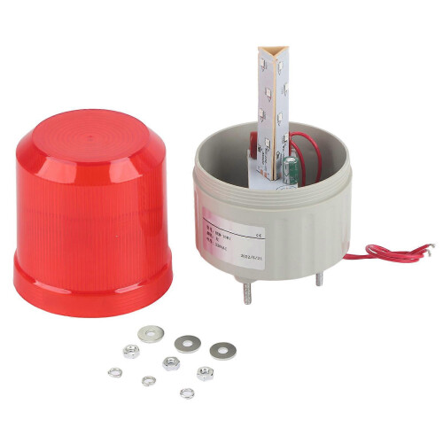220 V AC Rotierendes Blinksignal, rote LED-Warnleuchte, 75 mm Durchmesser 1