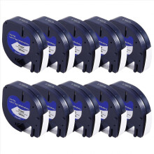 10Pcs Label Maker Refills for Letratag Refills 12mm x 4M White Plastic Label Tape for Letra Tag Plus