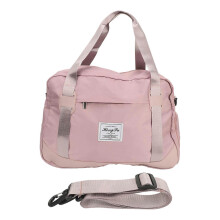 Sporttas voor dames, nylon weekendtas/overnachtingstas met verstelbare schouderband voor reizen, sport en workouts, roze.