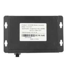 SFP-glasvezelmediaconverter, 1 optische poort, 4 elektrische poorten, tot 120 km bereik, RJ45-poort, Ethernet-glasvezelswitch, 100-240V-stekker.