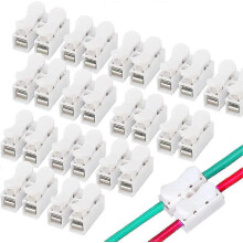 100 Stück Federdrahtverbinder-Ch-2 Kabelverbinder, Klemmenblock für elektrische Verdrahtung, elektrische Kabeldrahtverbinder