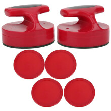 Eishockey-Tischset mit 94-mm-Schieber, 4 Pucks und Zubehör, große Ausführung, rot