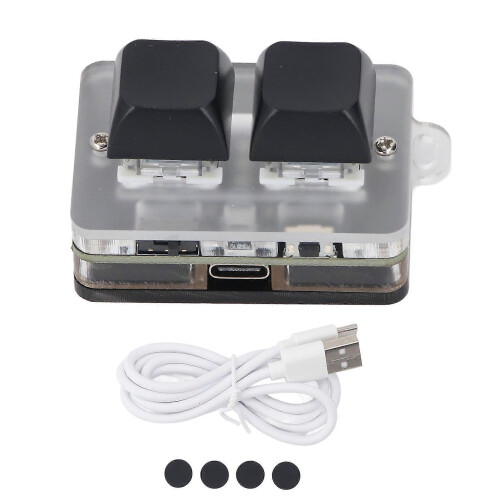 2 Keys Keyboard Support Programming Macro and Software Blue Switch Custom Keyboard with RGB Light BT Type C Connection 1
