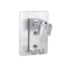 Wall Mounted Shower Head Holder - Strong Adhesive - Adjustable Shower Wand Holder With 2 Hooks - Shower Head And Bidet Holder