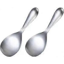 2 Stück Reislöffel aus Edelstahl 304, große Reislöffel, hitzebeständige Reislöffel, Küchenlöffel