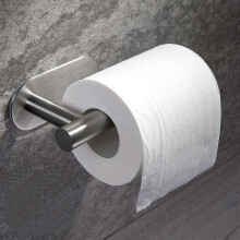 No-drill Toilet Roll Holder For Bathroom And Laundry Room, Sus304 Stainless Steel, Brushed Nickel, Silver