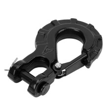 Aanhangerkettinghaak 3/8 inch gelegeerd staal 15T Veelzijdige veilige verbinding Veiligheidskettinghaak voor vrachtwagentransport Lierhaak Zwart