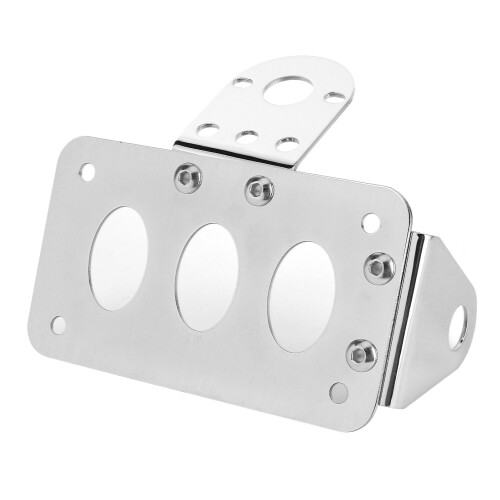 Motorcycle License Mount Plate Holder Bracket Side Mounted Tail Light Aluminium Alloy FrameSilver 1