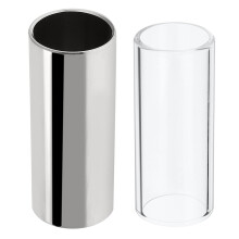 2-teiliges Gitarren-Slide-Set, 6 cm, Edelstahl und Glas, Tonstab, Instrumentenzubehör