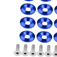 20-teiliges Aluminium-Stoßstangen-/Kotflügel-Unterlegscheiben-Schrauben-Motorraum-Styling-Set Blau