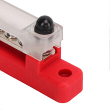 48V 150A 6-poliger Stromverteilerblock mit Abdeckung, M6-Bolzen und M4-Schrauben für Auto, Wohnmobil, Wohnwagen, Boot, Rot