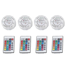 4 stuks/set LED RGB-lampjes, waterdicht, met afstandsbediening, geschikt voor onderwatergebruik, bruiloft, feest, vaasdecoratie