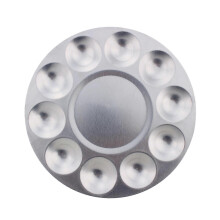 Aluminium mengpalet met 10 vakken voor aquarel- en olieverf