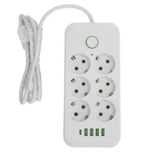High quality (SUNGO) USB European power strip 6-way power strip 4 USB and US...