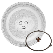 Plato de vidrio universal para microondas, plato giratorio de vidrio para microondas, tapa redonda para plato de microondas de repuesto