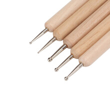 5 Pcs Double End Tracing Dotting Stylus Firm Grip DIY Engraving Stylus Set for Making Clay Pottery Sculpture