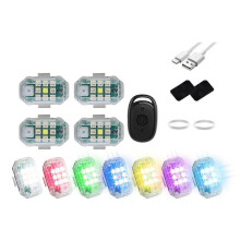 Stroboskoplicht für Motorrad, LED-Blitzlicht, Antikollisionswarnlicht für Auto und Fahrrad, wasserdicht, kabellose Fernbedienung, 4 Stück
