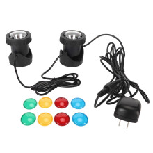Vijververlichting met kleurverandering, IP68 waterdichte, onderdompelbare LED-spotjes met gekleurde lenzen voor aquarium, Amerikaanse stekker 100-240V
