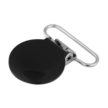10 Stück 25 mm runde Hosenträger-Schnullerband-Halterclips DIY-Bastelbedarf (Schwarz)
