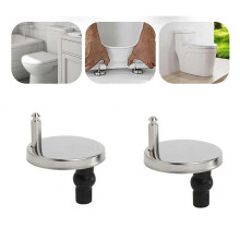 2x Juego de bisagras universales para asiento de inodoro, reemplazo de tapa de inodoro 45 mmiR