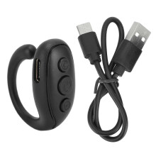Bluetooth-Fernbedienung für Mobiltelefone, ringförmig, aus ABS-Kunststoff, lange Akkulaufzeit, Kameraauslöser für Tablets, Schwarz