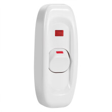 AC 250V 10A Inline AAN/UIT Tafellamp Snoer Kabel Schakelaar met LED Indicator Wit