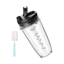 Blender Replacement Parts 24Oz Blender Cup with Sip Seal Lid and Cleaning Brush Compatible for NinjNEW