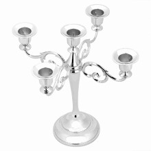 5 Arms Vintage Candlestick Metal Crafts Candle Holder Stand Wedding Party Home Decor Silver