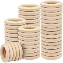 100 Stück Naturholzringe (55 mm) für Bastelarbeiten und Schmuckherstellung