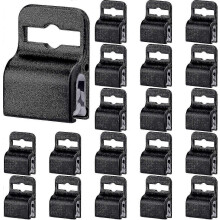Black Plastic ID Card Holder - Secure Badge Clips for Standard Thickness ID Badges (20 Pcs) - Swipe Card Gripper with Black Clamps