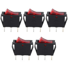 Rode verlichte SPST-boottuimelschakelaar 16A/250V 20A/125V Aan/Uit-5 stuks